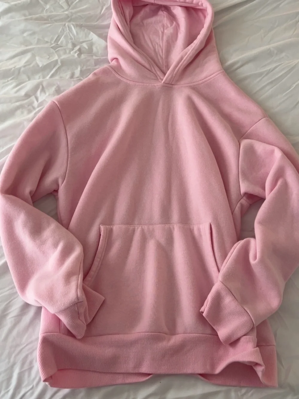 Pink Pullover Hoodie - Women's Cozy Fleece Sweatshirt - Picture 2 of 3